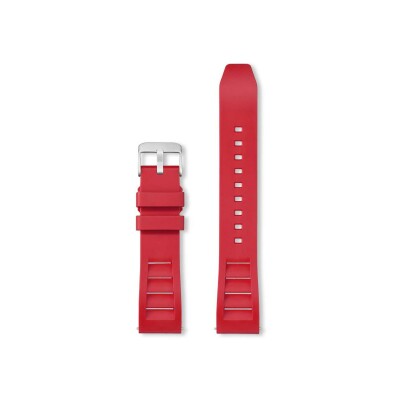 Bracelet montre Rochet Shark en caoutchouc mat rouge, anse d'clic - 20mm