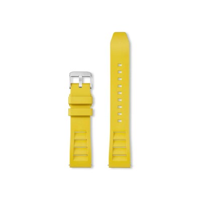 Bracelet montre Rochet Shark en caoutchouc mat jaune, anse d'clic - 22mm