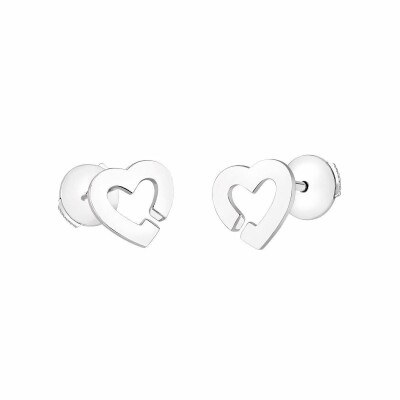 Boucles d'oreilles dinh van Double Coeurs R8 en Or blanc