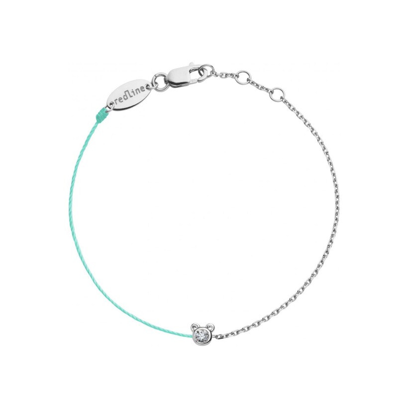 Bracelet Redline Mini Pure Bear fil tahiti avec diamant 0.05 ct or blanc