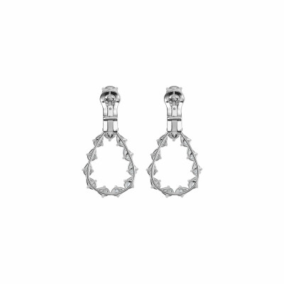 Chopard L'Heure du Diamant Drop earrings, ethical white gold, emeralds and diamonds