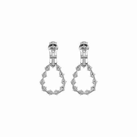 Boucles d'oreilles Chopard L'Heure du Diamant Drop en or blanc éthique, émeraudes et diamants