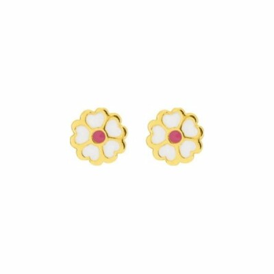 Boucles d'oreilles fleurs en or jaune