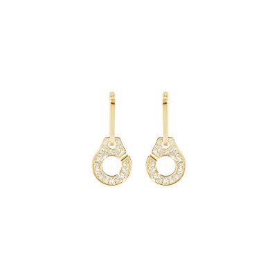 Boucles d’oreilles dinh van Menottes dinh van pavées en or jaune et diamant