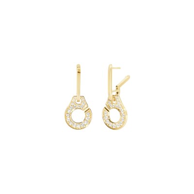 Boucles d’oreilles dinh van Menottes dinh van pavées en or jaune et diamant