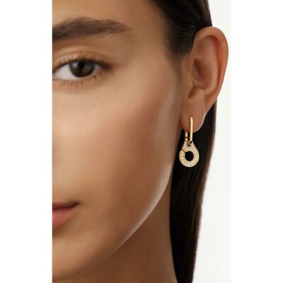 Boucles d’oreilles dinh van Menottes dinh van pavées en or jaune et diamant