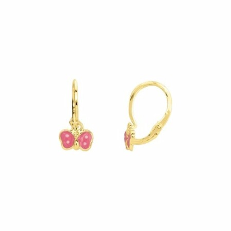 Boucles d'oreilles papillons en or jaune