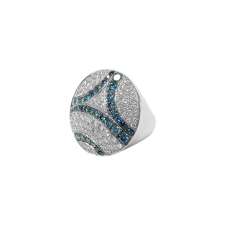 Bague Isabelle Barrier en or blanc et diamants, taille 50