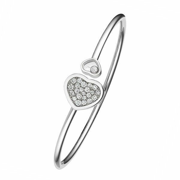 Bracelet Chopard Happy Hearts en or blanc et diamants