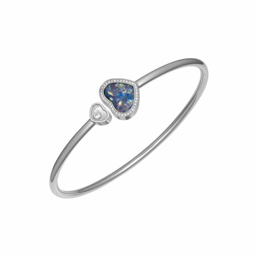 Chopard Happy Hearts bracelet, white gold, diamonds, opal