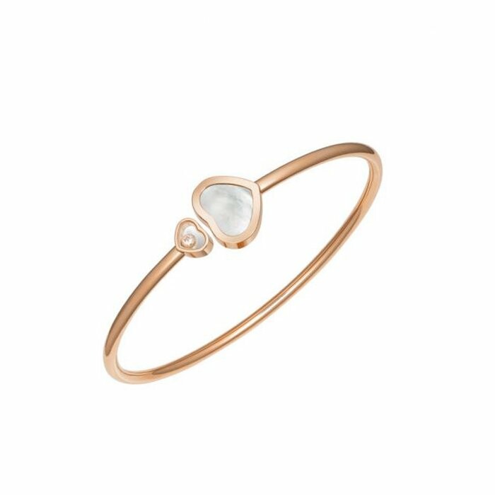 Chopard Happy Hearts bangle bracelet, rose gold, mother-of-pearl, diamond, size S