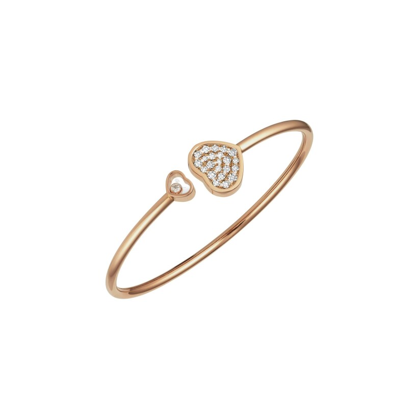 Chopard Happy Hearts, rose gold, diamonds bracelet, size M