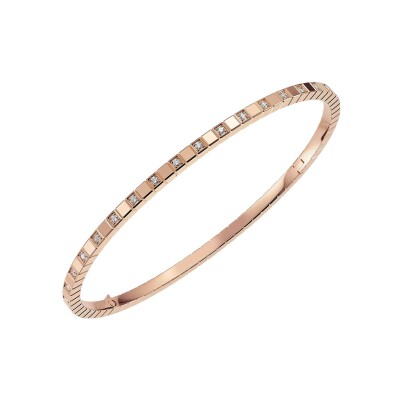 Bracelet Chopard Ice Cube en or rose et diamants semi-sertis, taille L