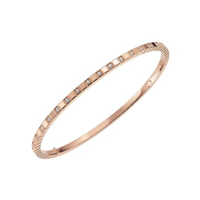 Bracelet Chopard Ice Cube en or rose et diamants semi-sertis, taille M