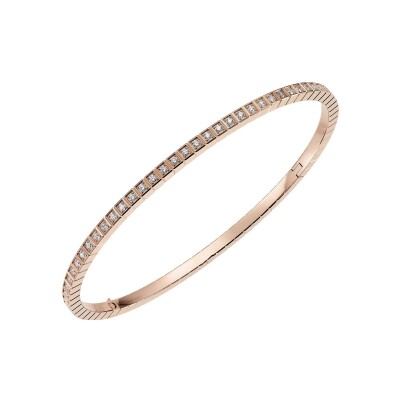 Bracelet Chopard Ice Cube en or rose et diamants entièrement sertis, taille L