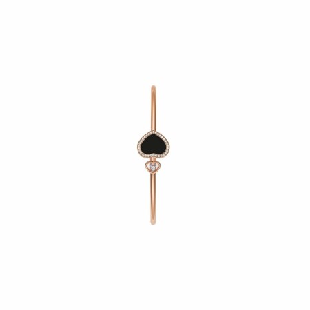 Chopard Happy Hearts pink gold, diamonds, onyx, bangle, size M