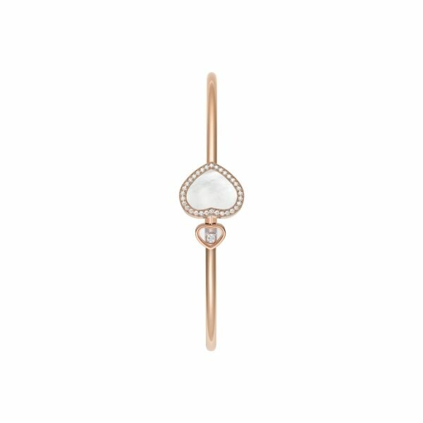 Chopard Happy Hearts bangle bracelet rose gold, diamonds and mother-of-pearl, size S