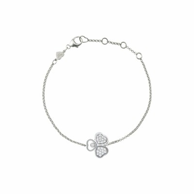 Bracelet Chopard Happy Hearts en or blanc et diamants