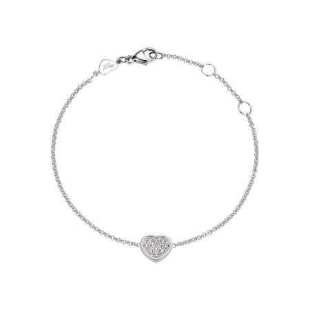 Bracelet Chopard My Happy Hearts en or blanc et diamants