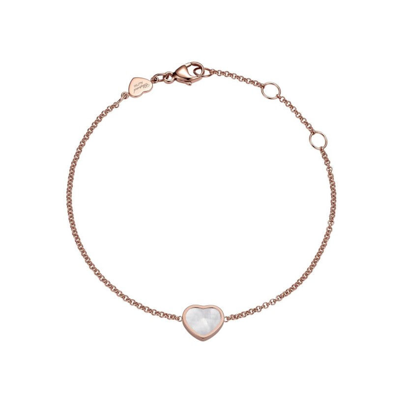 Chopard Happy Hearts bracelet, rose gold and mother of pearl