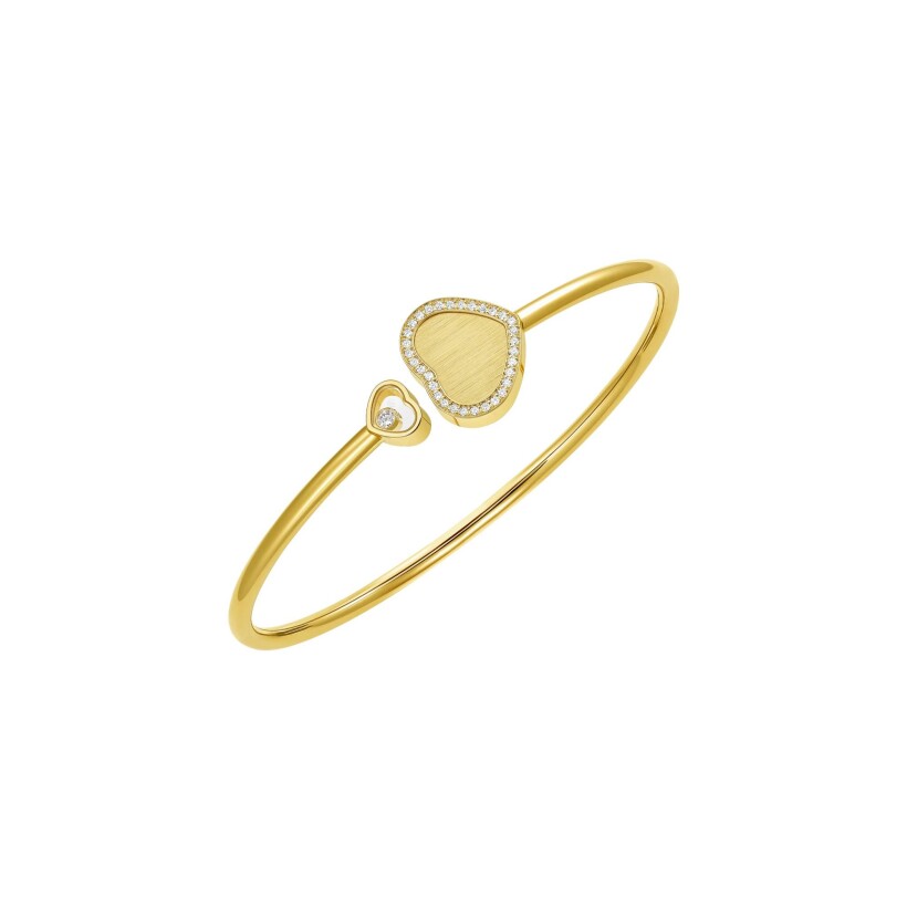 Bracelet Chopard Happy Hearts en or jaune et diamants, taille M