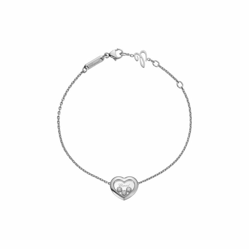 Bracelet Chopard Happy Diamonds Icons en or blanc et diamants