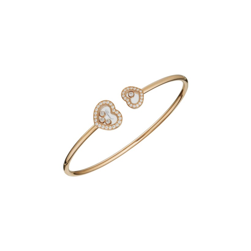 Bracelet Chopard Happy Diamonds en or rose et diamants, taille XS