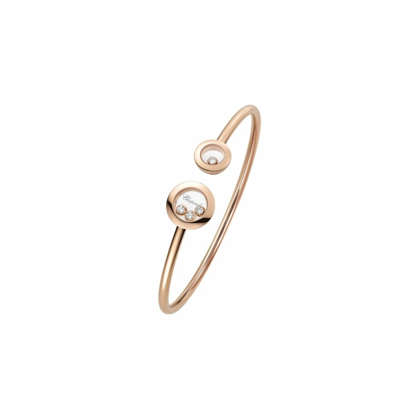 Chopard Happy Diamonds Icons bangle bracelet, rose gold and diamonds, size M