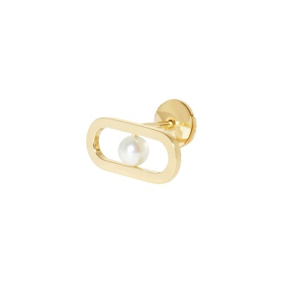 Mono boucle d'oreille Dinh Van Maillon Perle en or jaune et perle Akoya