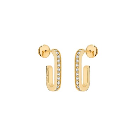 Boucles d'oreilles dinh van Maillon L en or jaune et diamants