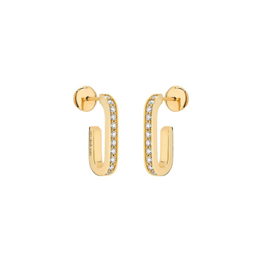 dinh van Maillon L earrings, yellow gold and diamonds