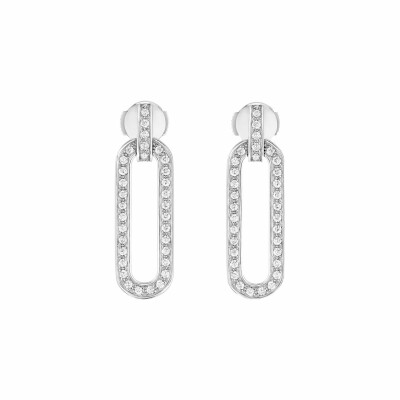 Boucles d'oreilles dinh van Maillon en or blanc et diamants