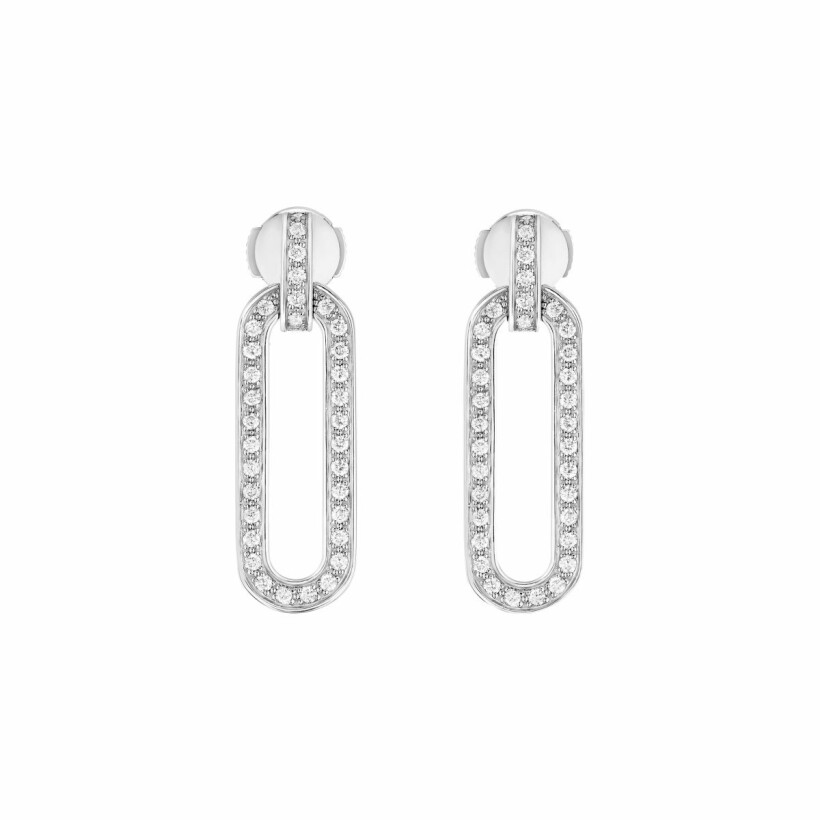 dinh van Chain earrings, white gold, diamonds