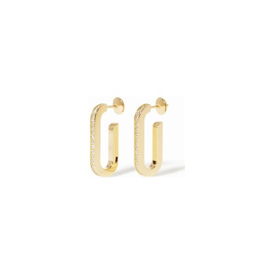 Boucles d'oreilles dinh van Maillon en or jaune et diamants, grand modèle