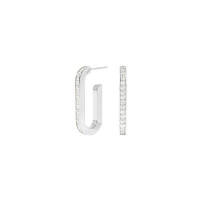 Boucles d'oreilles Dinh Van Maillon grand modèle en or blanc et diamant