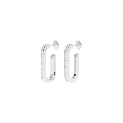 Boucles d'oreilles Dinh Van Maillon grand modèle en or blanc et diamant