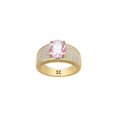 Bague Griffe Rouge en plaqué or et oxyde de zirconium