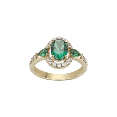 Bague Griffe Rouge en plaqué or