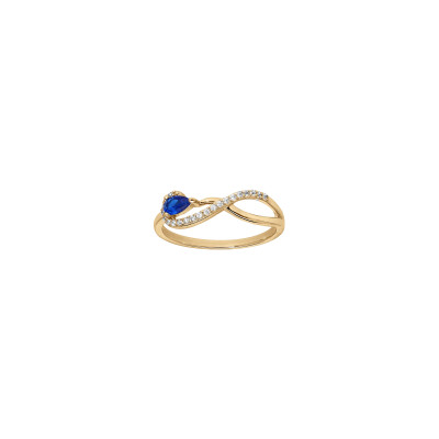 Bague infini en vermeil et oxydes de zirconium, taille 54