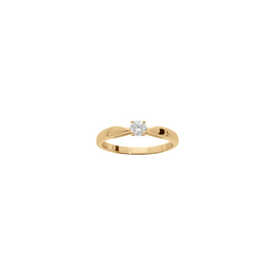 Bague solitaire en vermeil et oxyde de zirconium