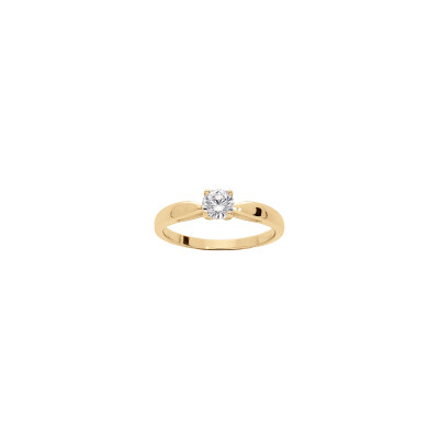 Bague solitaire en vermeil et oxyde de zirconium