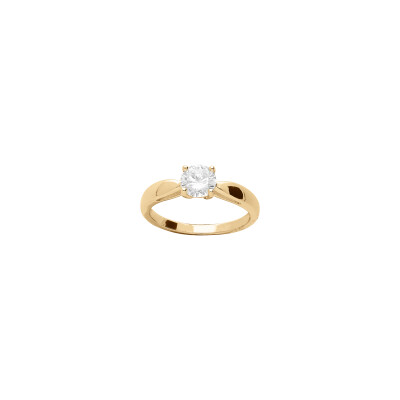 Bague solitaire en vermeil et oxyde de zirconium, taille 54