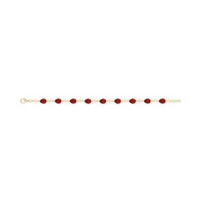 Bracelet Griffe Rouge en argent et oxyde de zirconium