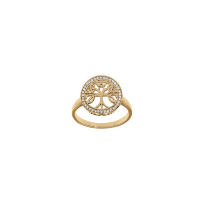 Bague arbre de vie celtique en vermeil et oxydes de zirconium, taille 54