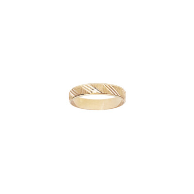 Bague lapidée striée en vermeil, taille 62