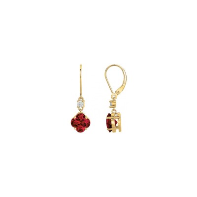 Boucles d'oreilles Griffe Rouge en plaqué or et oxyde de zirconium