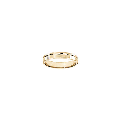 Alliance diamantée brossée en vermeil
