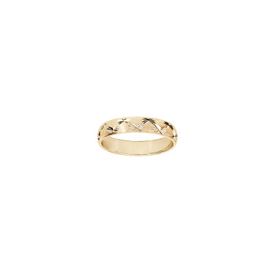Alliance brossée en vermeil, taille 58