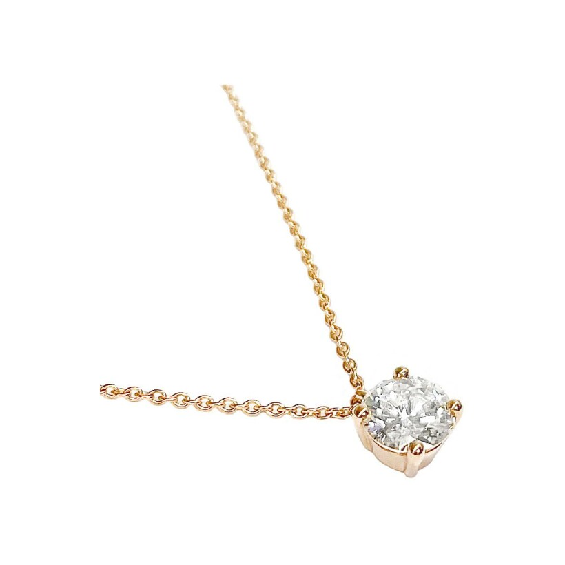 Pendentif Isabelle Barrier en or rose et diamant de 1.17cts