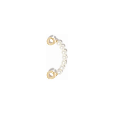 Mono boucle d'oreille droite Menottes dinh van en or jaune, perles d'eau douce